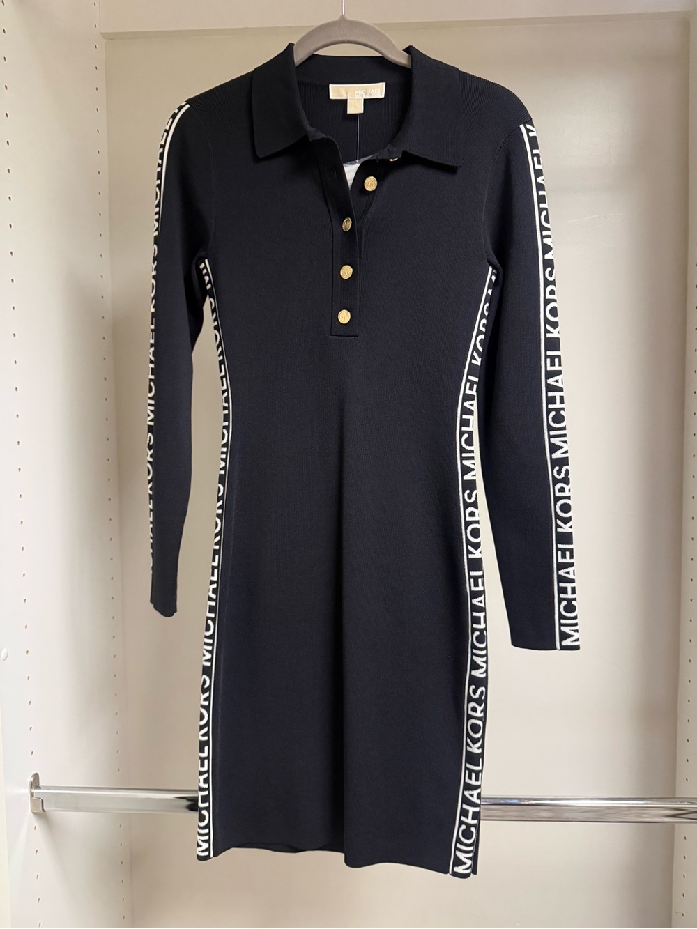 Michael Kors Women’s Black Logo Sweater Dress Size: S